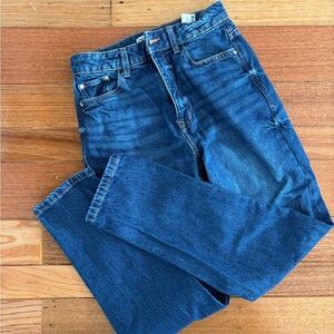 Zara high waisted mom slim ankle jeans